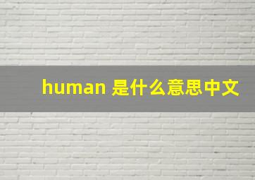 human 是什么意思中文